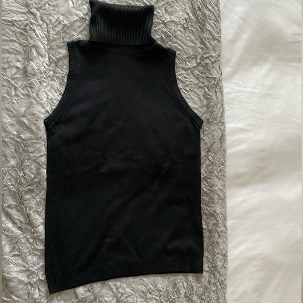 Zara Black Sleeveless Turtleneck Sweater Top - Picture 2 of 5